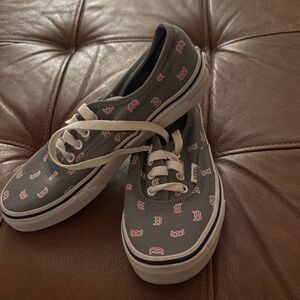 Gray and Pink Patterned Sneakers